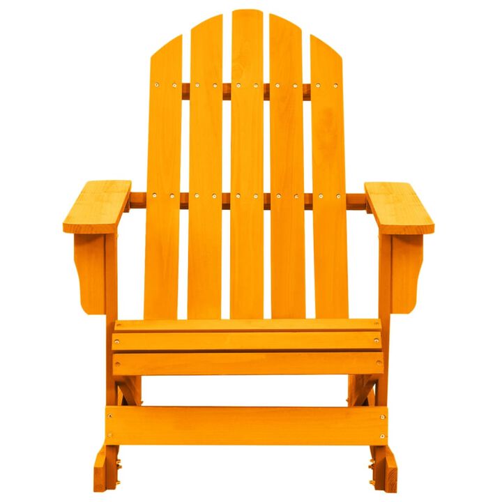 vidaXL Solid Fir Wood Adirondack Rocking Chair | Weather Resistant Patio Furniture | Extra Comfort Design | Vibrant Orange | Assembly Required
