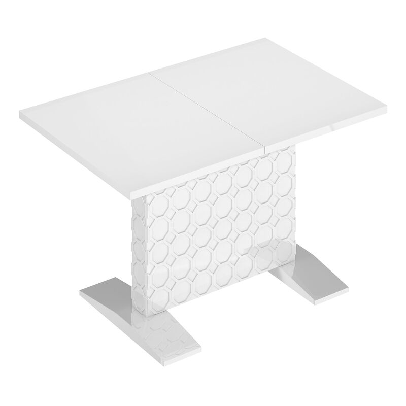 Black Wood 62.7 in. Pedestal Extendable Dining Table Seats 6.