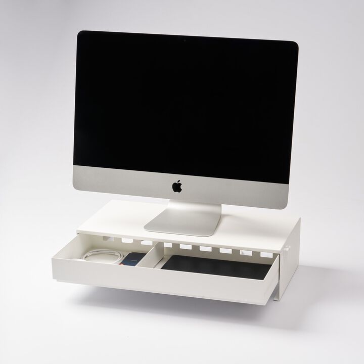 Monitor Stand With Drawer - Steel