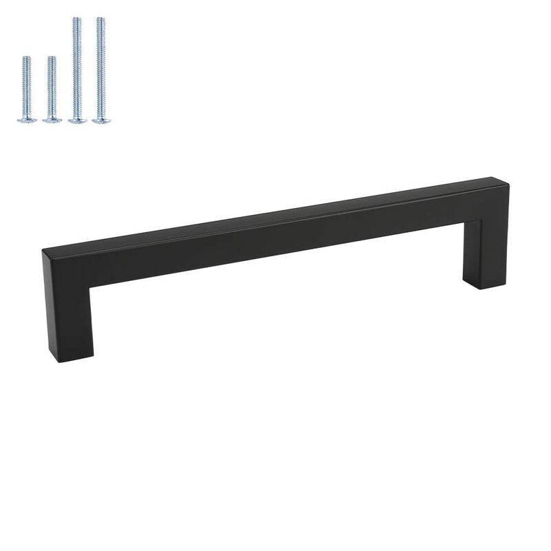 homdiy Black Cabinet Pulls Square Black Drawer Pulls 7-1/2 Inch Hole Centers - 30 Pack Matte Black Cabinet Pulls Black Handles f