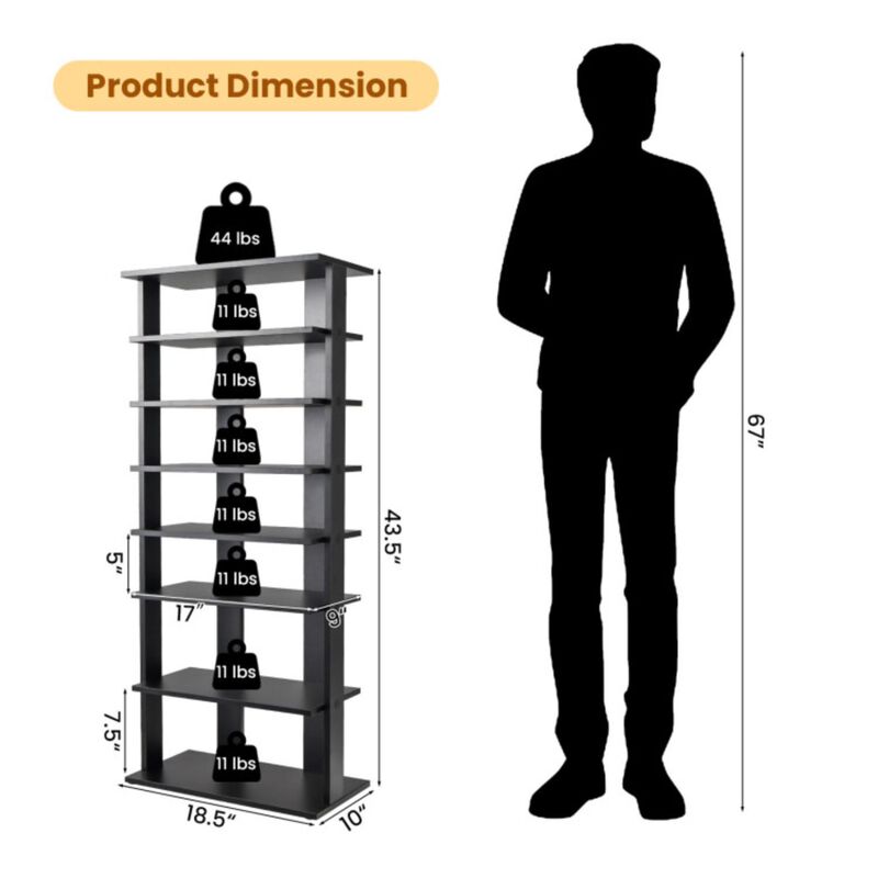 Hivvago Patented 7 Tiers Vertical Shoe Rack for Front Door
