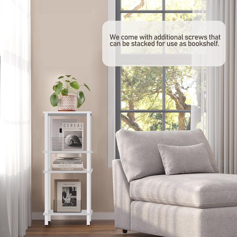 TUTOTAK End Table, Set of 2, Side Table, Nightstand, 2-Tier Storage Shelf, Sofa Table for Small Space, Living Room, Bed Room TB0