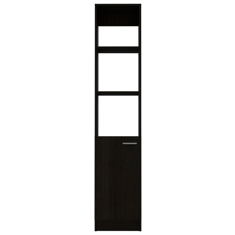 Malaga Linen Cabinet, Two Interior  Shelves, Three External Shelves, Single Door -Black