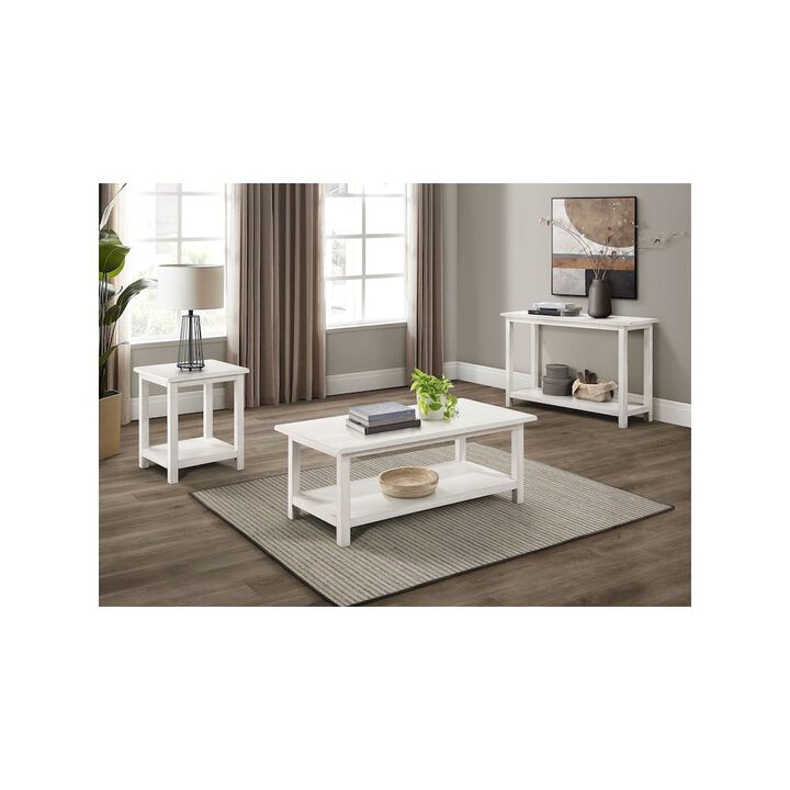Coaster Co. of America Payne Wood Coffee Table with Shelf White
