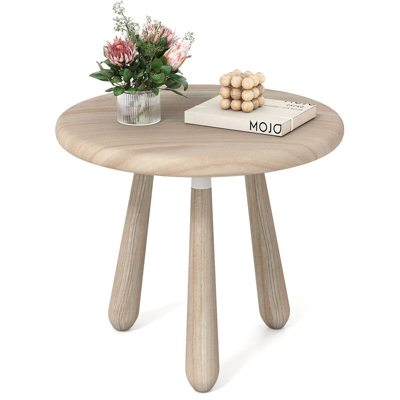Sturdy Mahogany Wood Side Table for Outdoor Use with Thickened Top-Natural image number 3