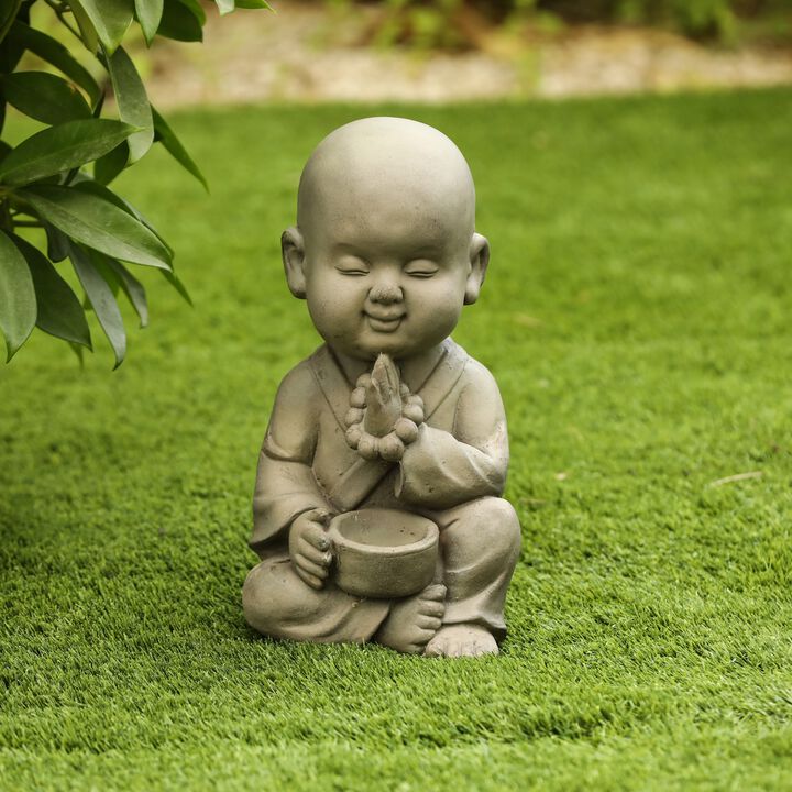 LuxenHome MgO Meditating Buddha Garden Statue