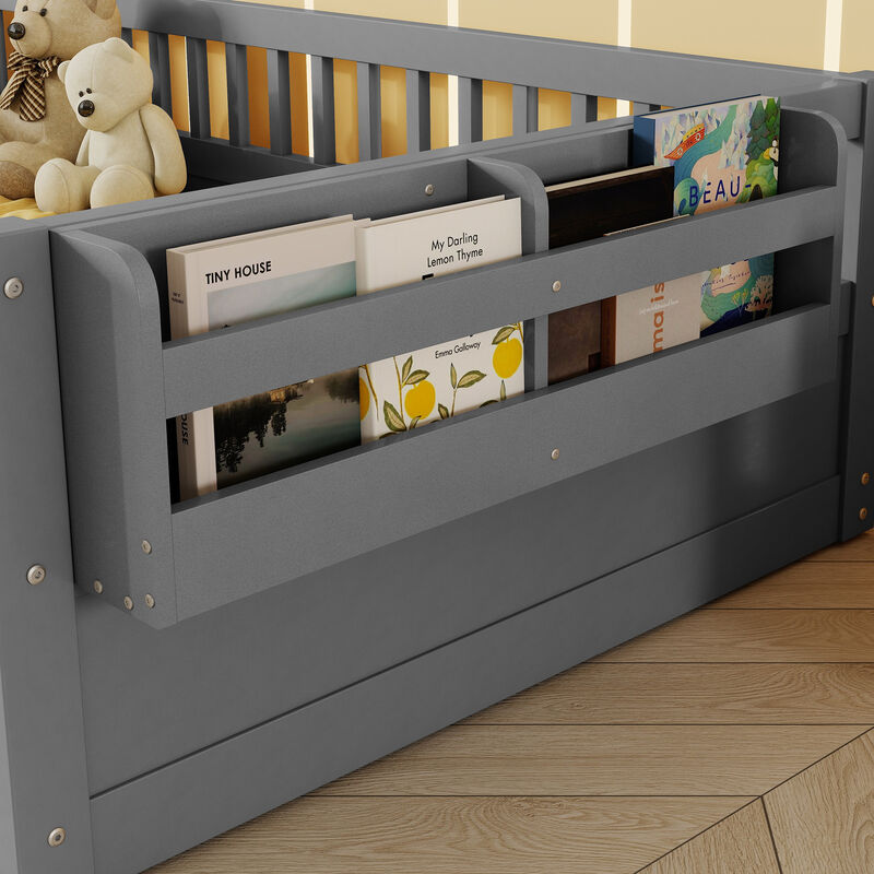 Vimnus Wooden Montessori Kids Toddler Floor Bed image number 4
