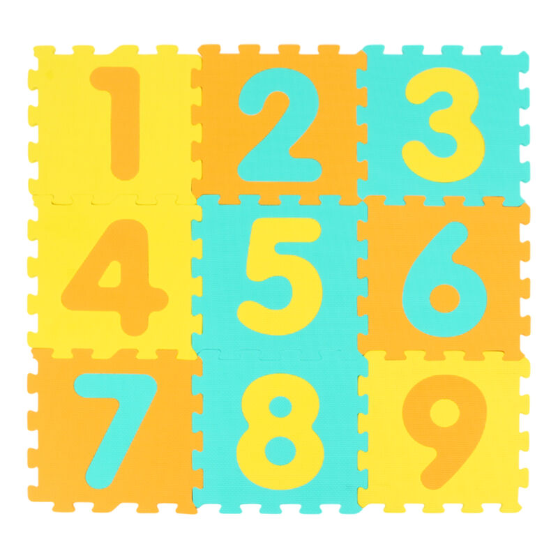 Foam Puzzle Floor Mat for Kids &ndash; 9 Interlocking Pieces with 3 Marker Discs image number 3