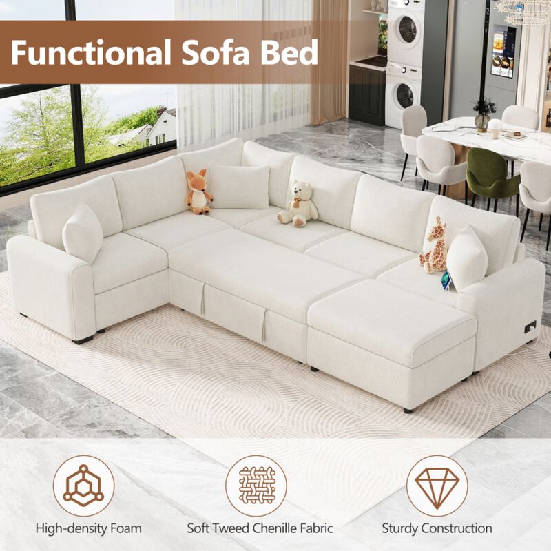 Bimkom U-Shaped Chenille Sectional Sofa image number 5