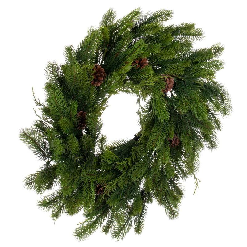 Vickerman 24" Holiday Pine Wreath with Cones image number 4