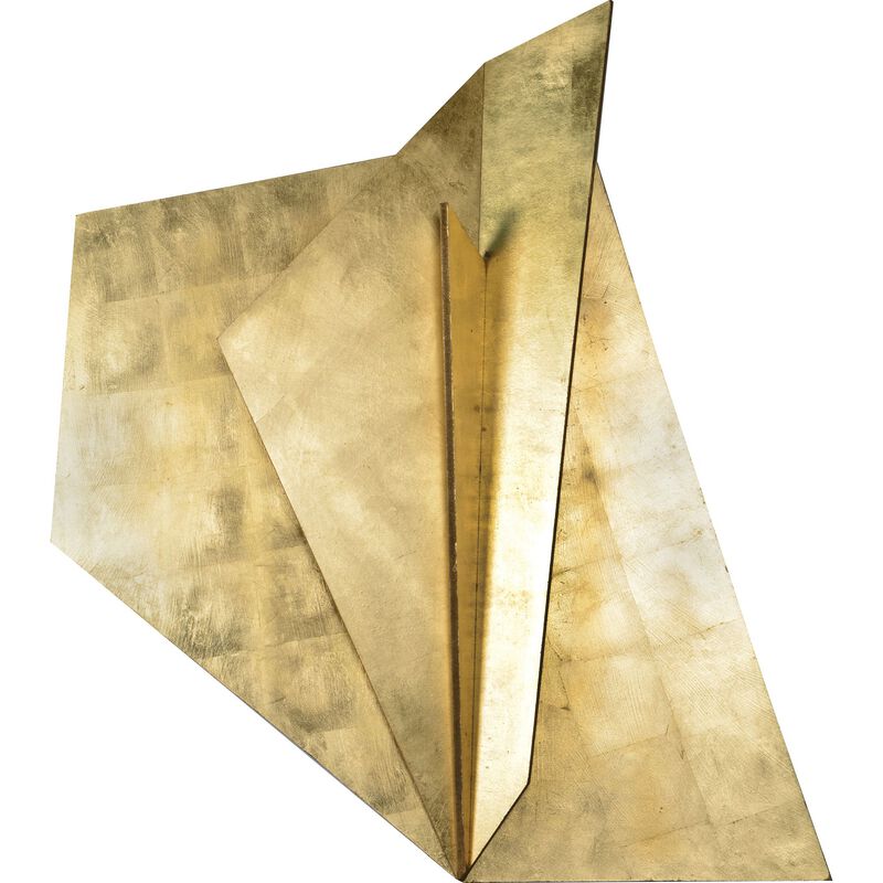 45" Gold Leaf Finished Abstract Wall Sculpture