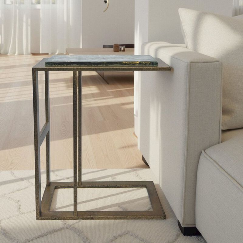 Carolina Chair & Table Castella C-End Table - Antique Brass
