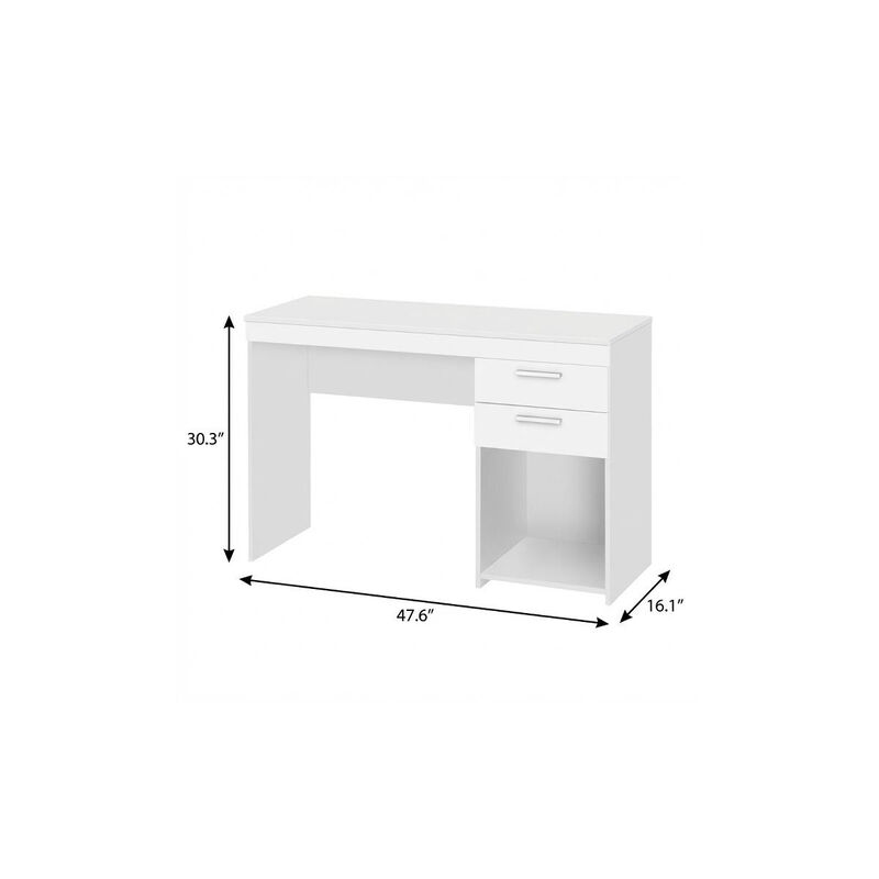 HomeRoots 48" Espresso Wood Pedestal Computer Desk With Two Drawers image number 5