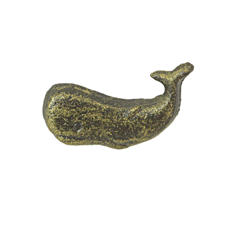 Set of 6 Antique Bronze Finish Cast Iron Whale Drawer Pulls Decorative Cabinet Knobs - Easy Install - Timeless Coastal Charm - Nautical Home Decor 2.25 Inches Long image number 0