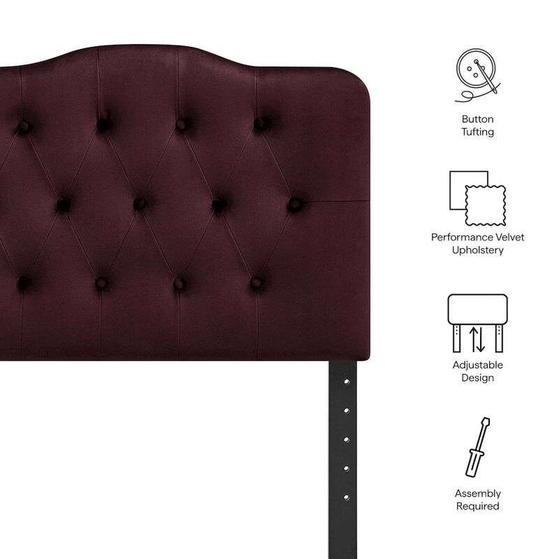 Annabel Stain-Resistant Performance Velvet Twin Headboard image number 1