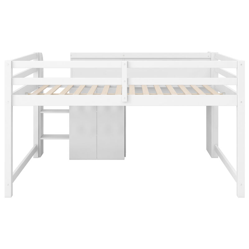 Merax Low Loft Bed with Built-in Desk