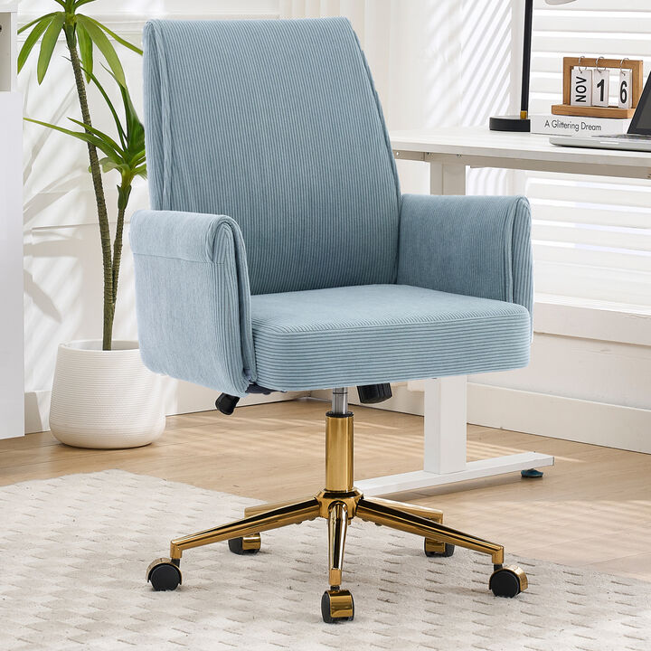 GOODSILO Ergonomic Mid-Back Liftable Office Chair with Comfortable S-Shape Backrest Support for Working and Studying