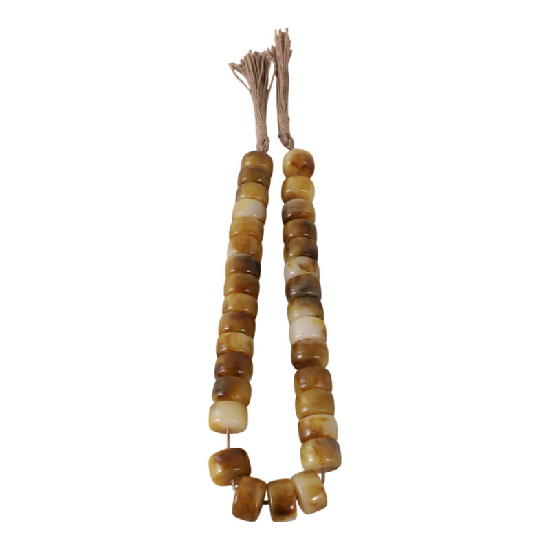 38" Cylinder 1" Resin Beaded Garland, Brown image number 4