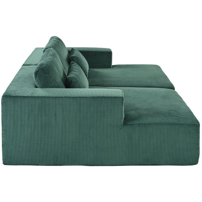 Merax U_Style Corduroy Double Sofa Bed with 2 Pillows