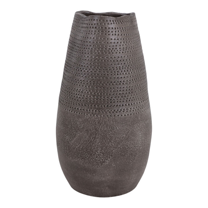 18x10 Pierced Clay Vase, Brown