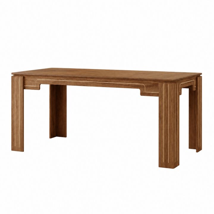 Whisen Dining Table with Groove Legs, MDF Space-Saving for Kitchen Living Room
