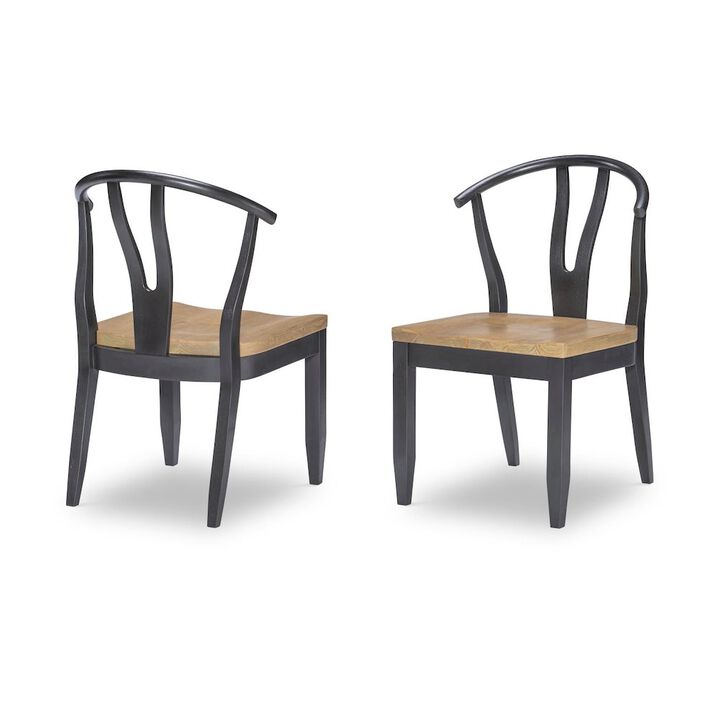 Legacy Classic Franklin Wishbone Back Side Chair (Black) (Kd, Wood Seat, Seat Height: 18)