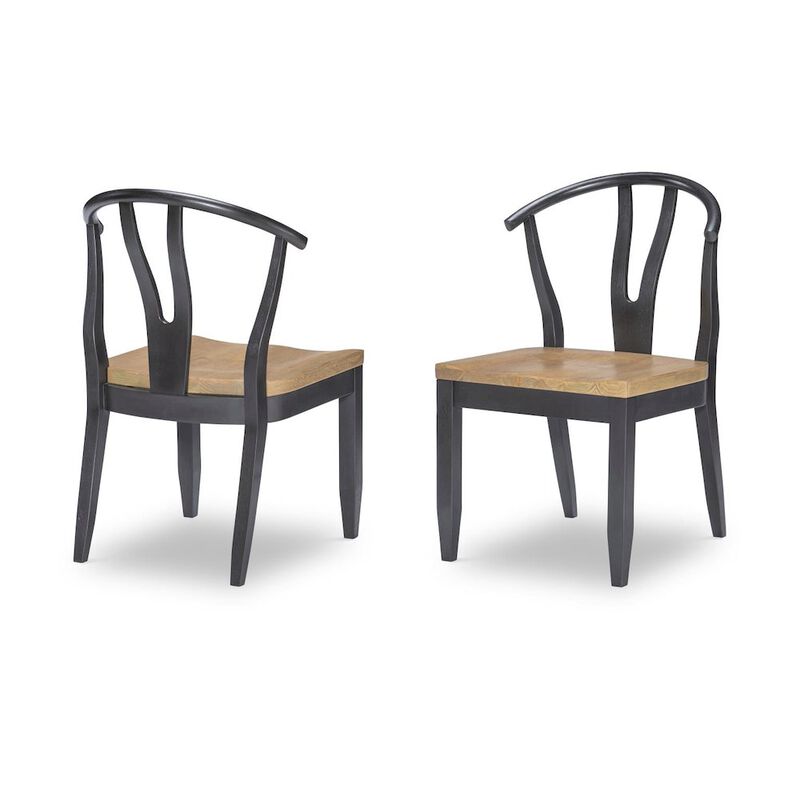 Legacy Classic Franklin Wishbone Back Side Chair (Black) (Kd, Wood Seat, Seat Height: 18)