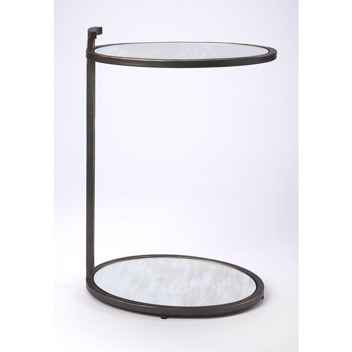Butler Specialty Ciro Metal & Mirrored Side Table, Black