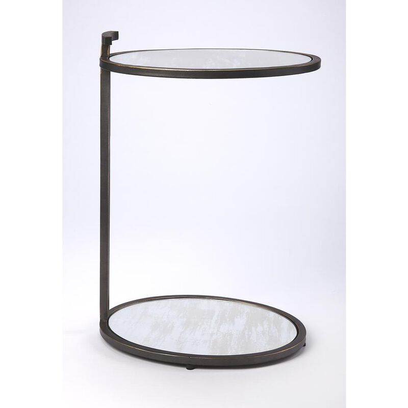 Butler Specialty Ciro Metal & Mirrored Side Table, Black image number 1
