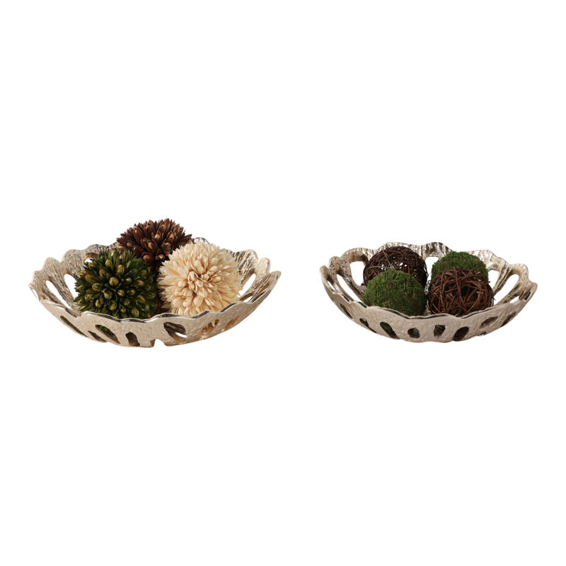 S/2 Metal Cut-out Flower Bowls image number 1
