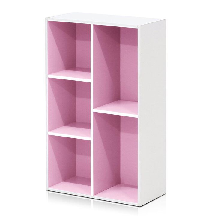 Furinno 11069WH PI 5 Cube Reversible Open Shelf, White &