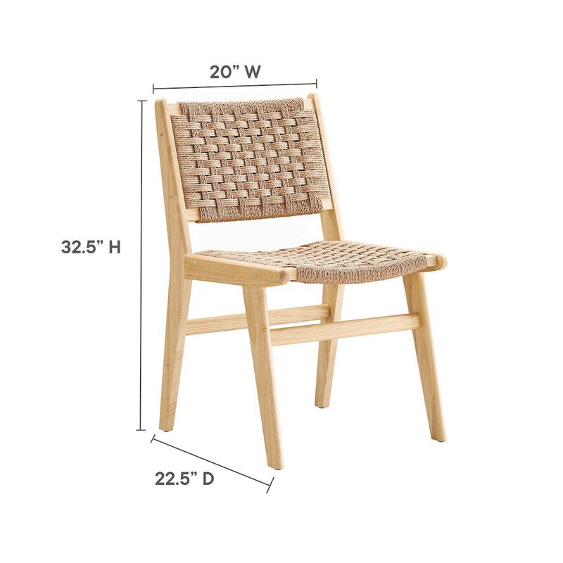 Saoirse Woven Rope Wood Dining Side Chair Set of 2 image number 2