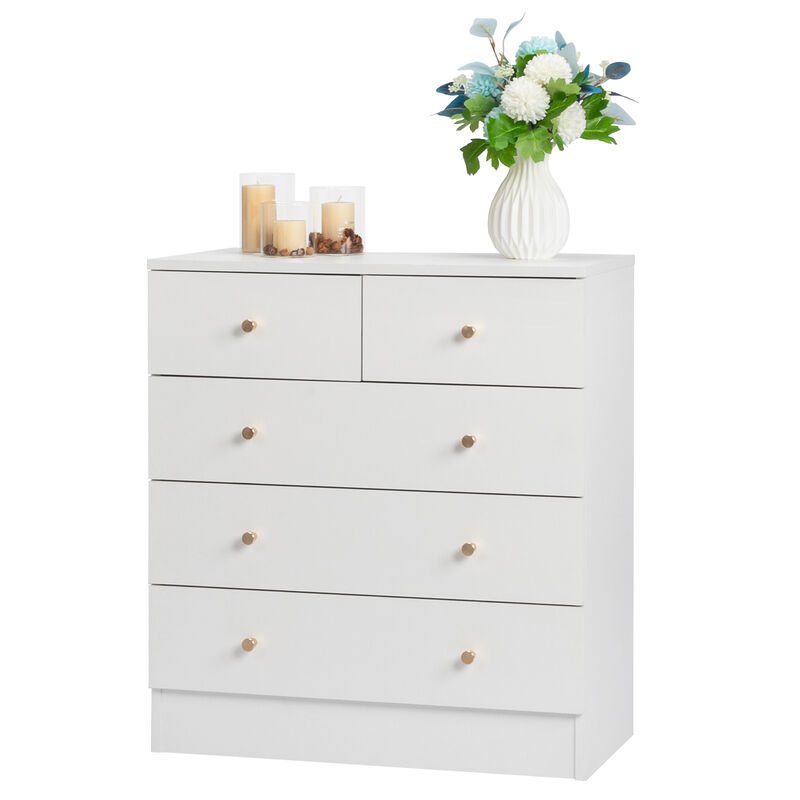 Simple Modern 5-Drawer Dresser, Compact Storage Cabinet for Bedroom or Home