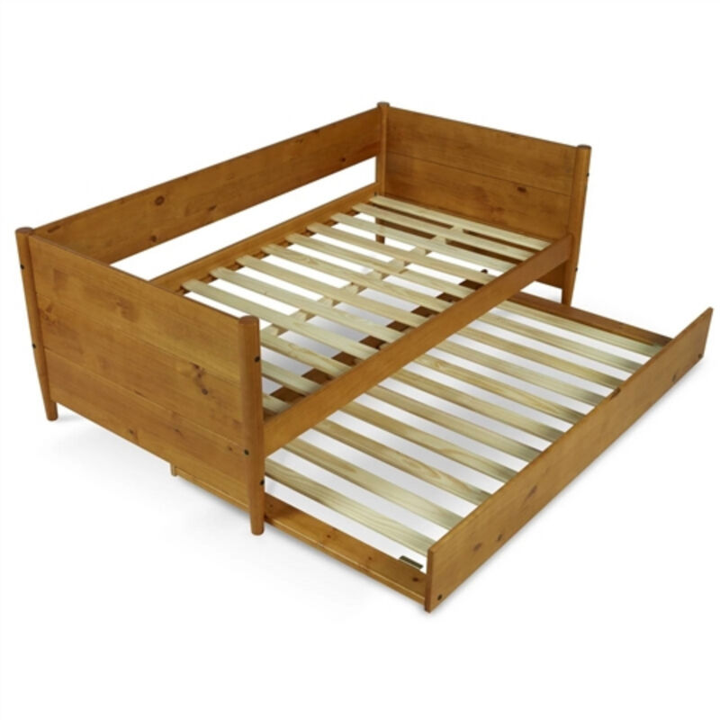 Daybed with Trundle Bed Frame &ndash; Solid Wood Roll-Out Bed for Guest Rooms image number 0