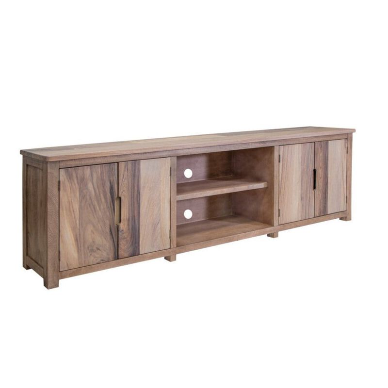 Crafters and Weavers Natural Parota Wood TV Stand- 93