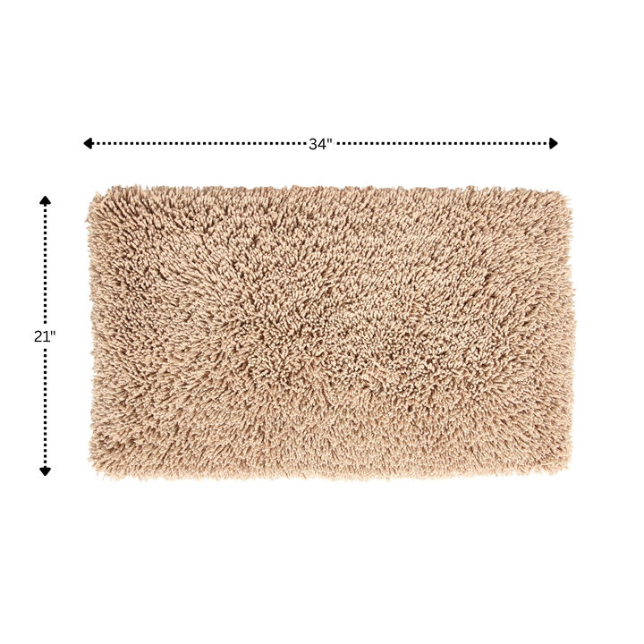 Knightsbridge Melbourne 220 GSF Non Skid Back Bath Rug 21 x 34 - Silver