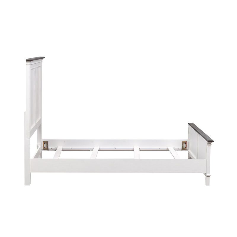 Liberty Furniture Full Panel Bed in Poplar & Rubberwood Solids w/ Cathedral White Oak Tops image number 3