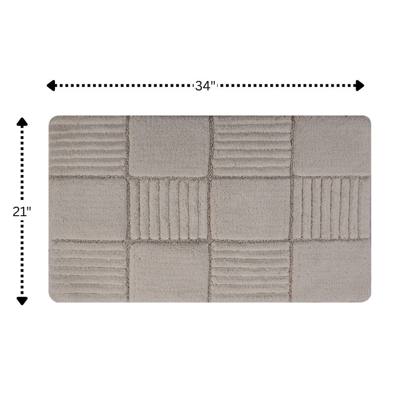 Knightsbridge Chakkar Board 220 GSF Non Skid Back Bath Rug 21 x 34 - Aqua