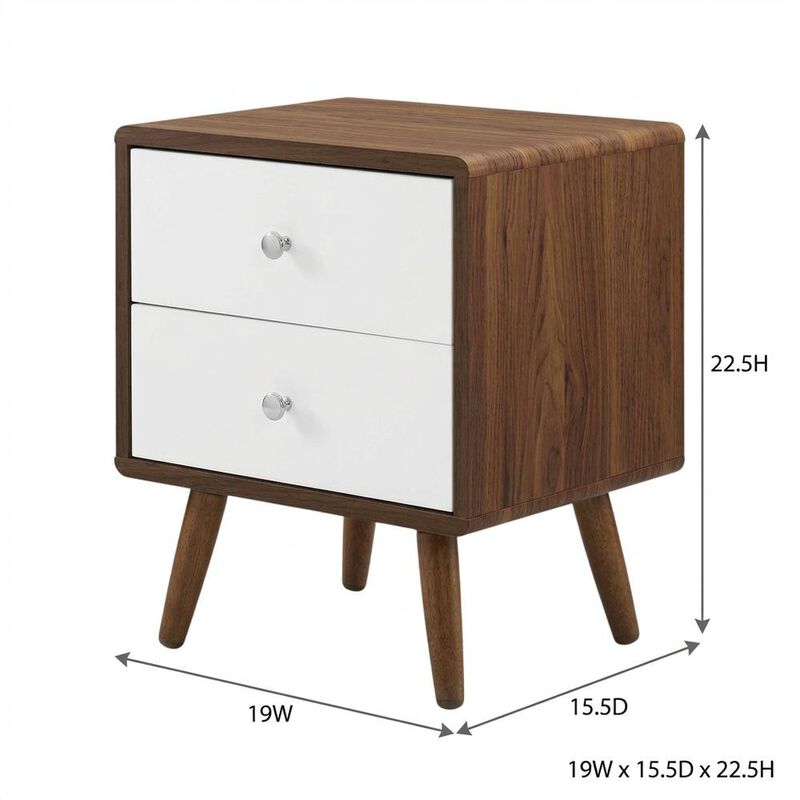 Nightstand with 2 Drawers and Compact Design image number 2