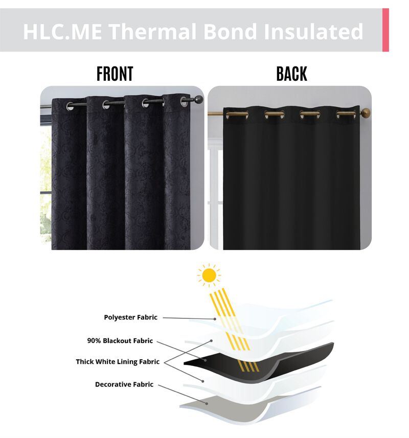 THD Peamont Lattice Thermal Energy Efficient Room Darkening Light Blocking Privacy Blackout Grommet Curtain Panels - Set Of 2