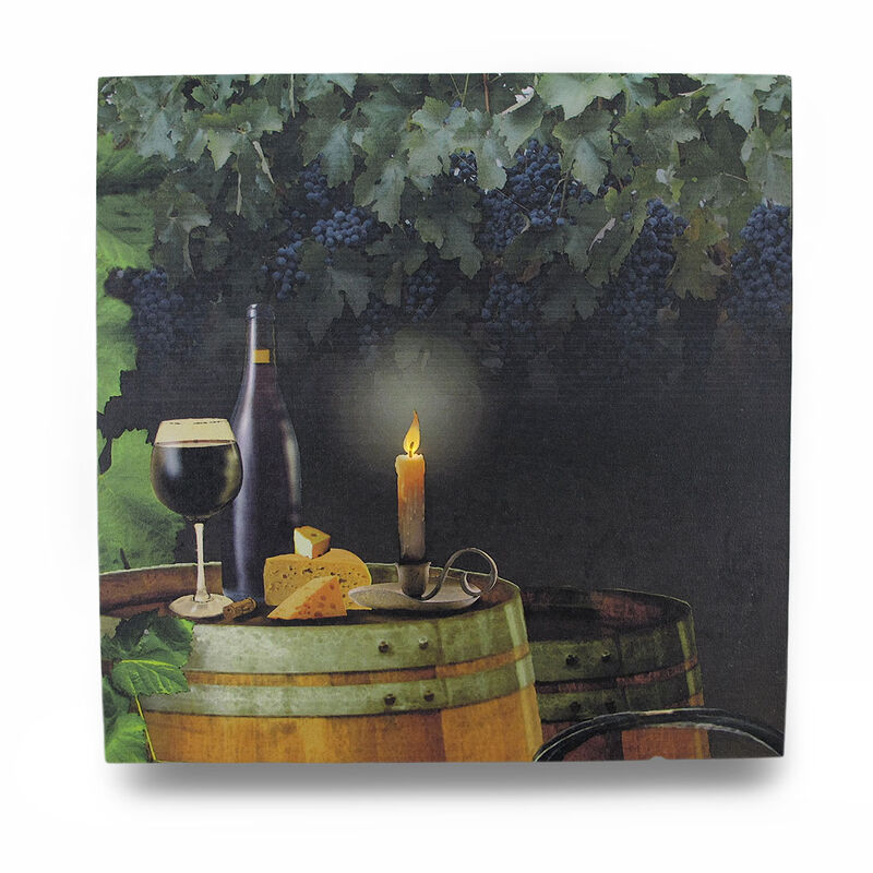 Wine By Candle Light Lighted LED Canvas Wall Hanging image number 0