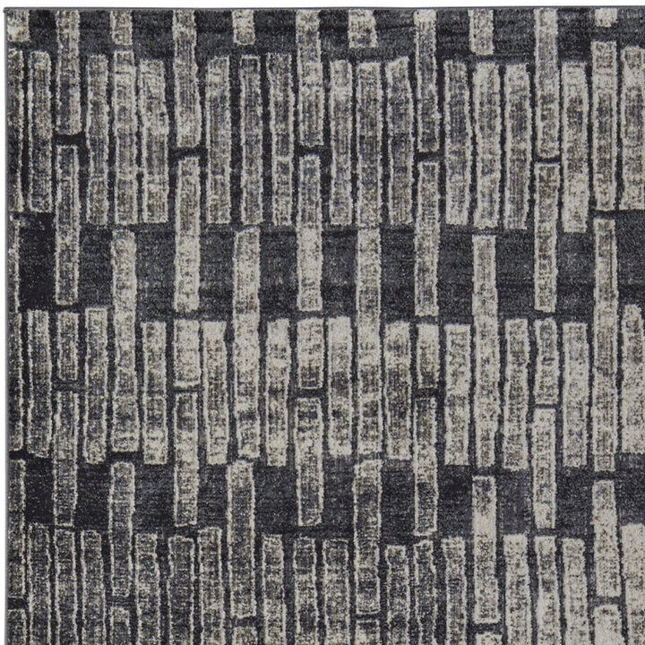 HomeRoots Geometric Power Loom Worn Faded Area Rug