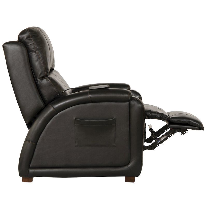 Catnapper Reliever Leather Power Lay Flat Recliner with Power Adjustable Headrest