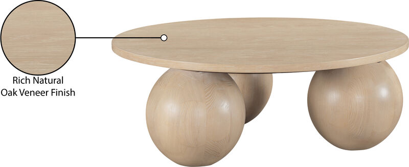 Meridian Furniture Fitch Natural Oak Veneer Coffee Table