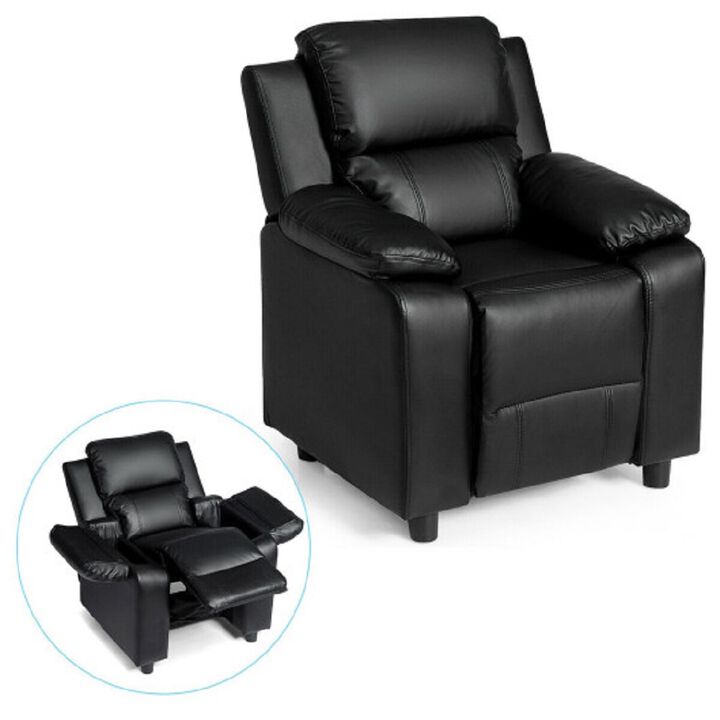 Deluxe Kids Armchair Recliner Headrest Sofa with Storage Arms