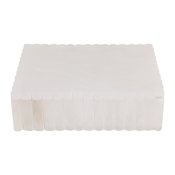8x6" Ribbed Alabaster Box