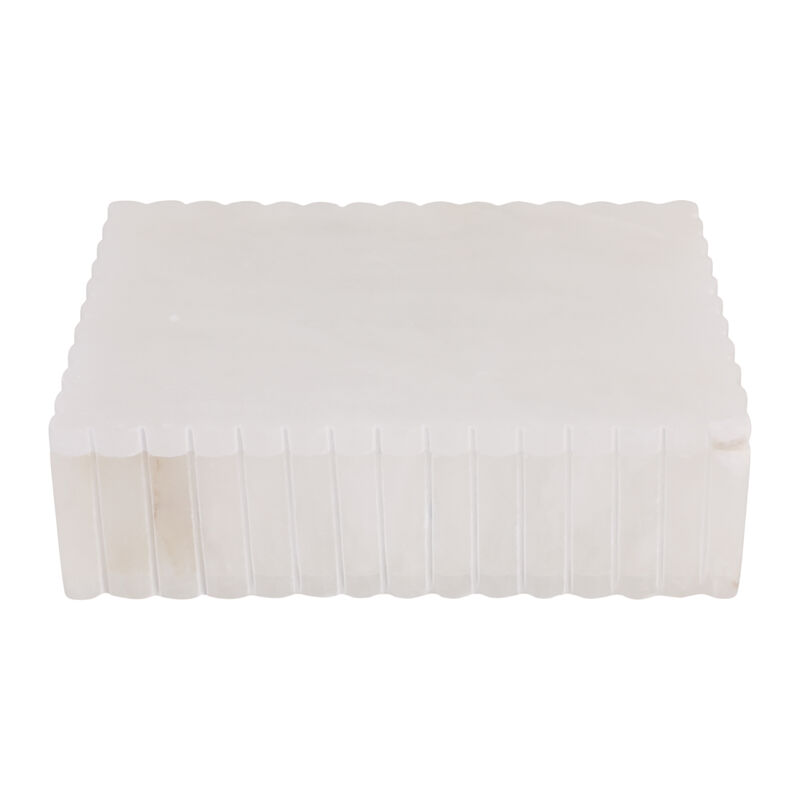 8x6" Ribbed Alabaster Box image number 0