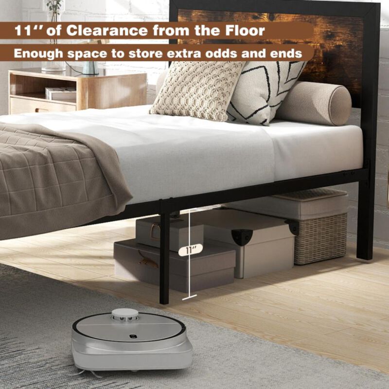 Hivvago Metal Bed Frame with Headboard and Footboard