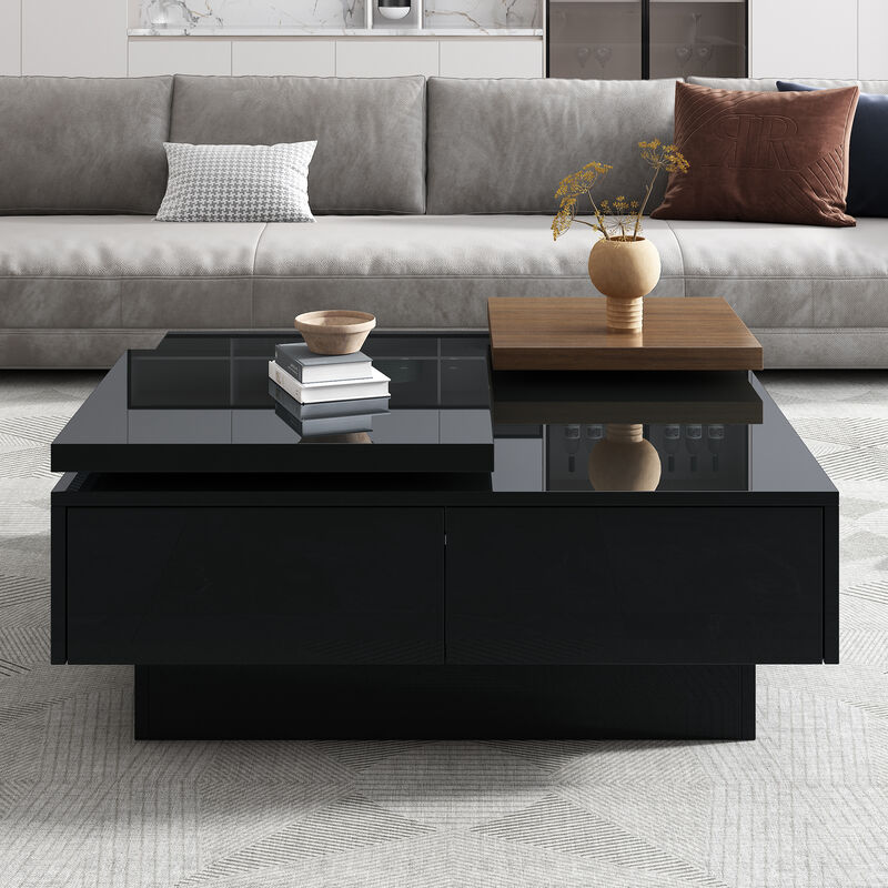 Merax Modern Square Wood Coffee Table