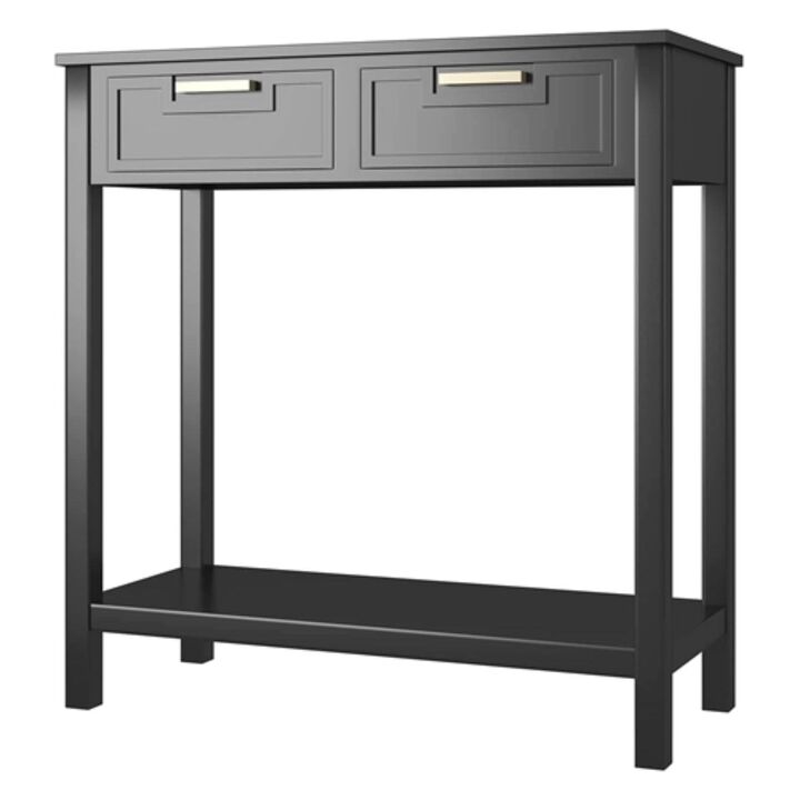 Hivvago Modern Entryway Accent 2 Drawer Sofa Side Table